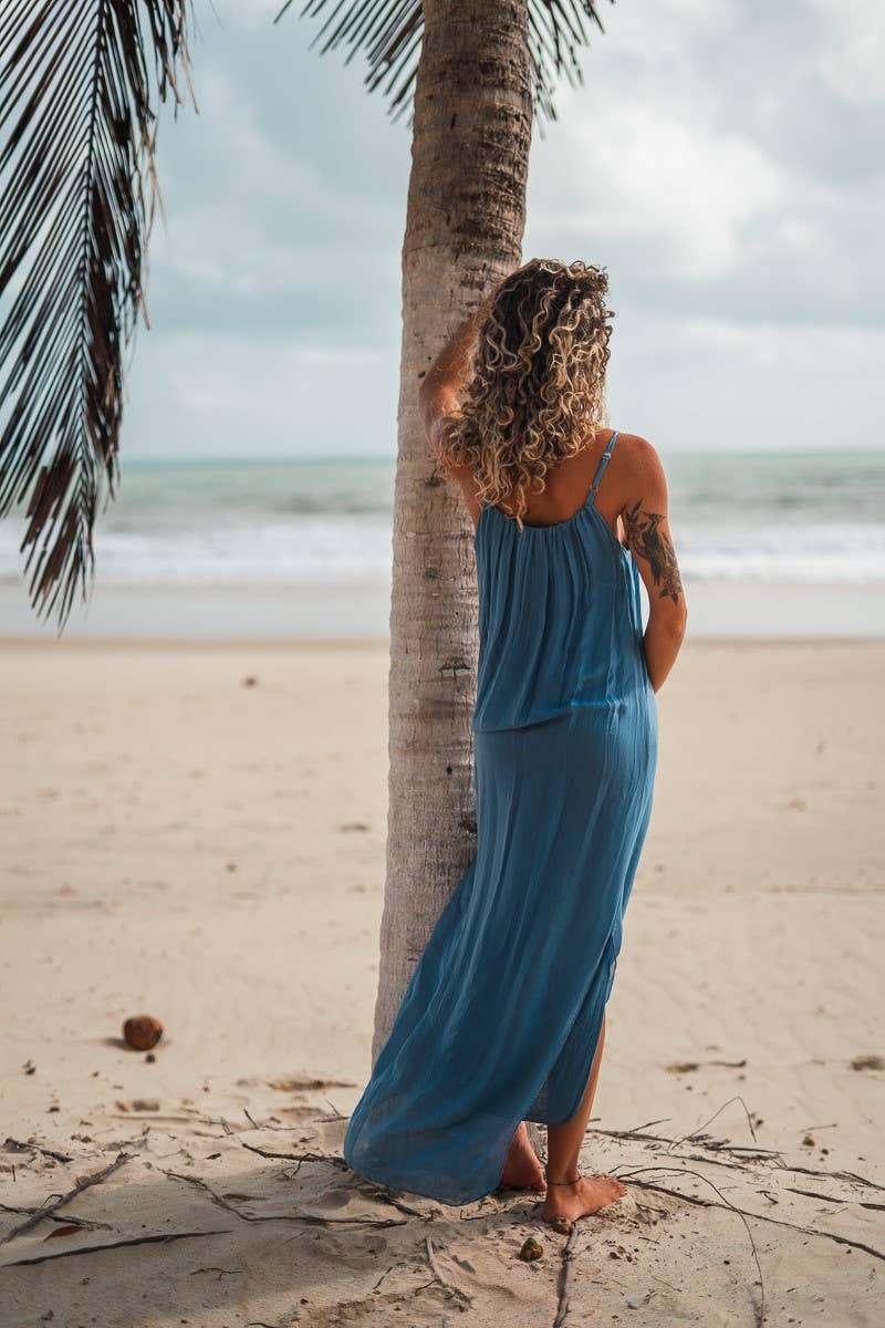 Dance in Paris - Solid Maxi Dress: Silver