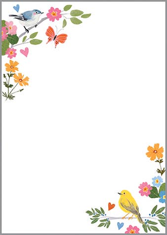 GINA B DESIGNS - Memo Pad - Songbirds & Flowers