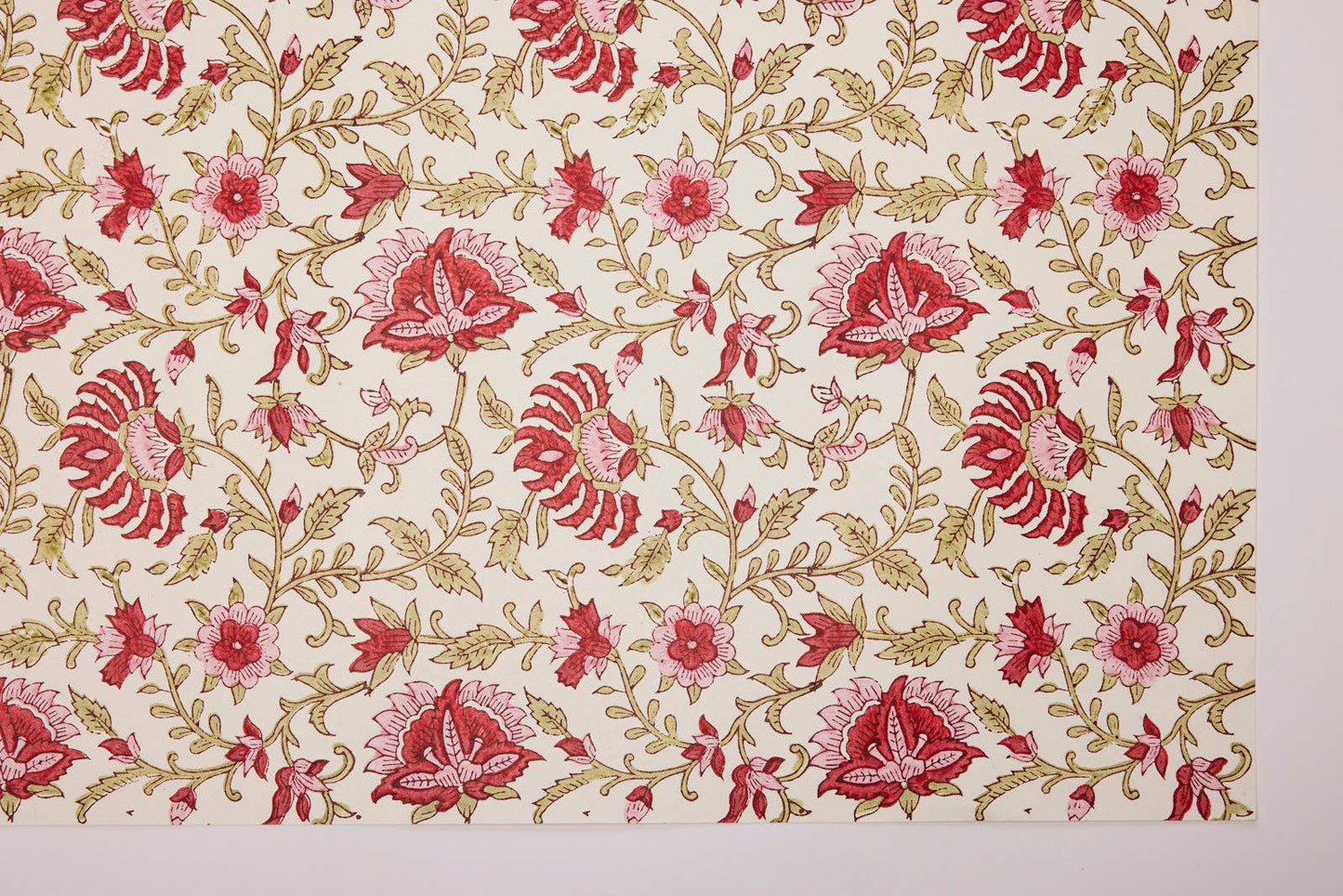 Paper Mirchi - Hand Block Printed Gift Wrap Sheets - Flora Festive Mix