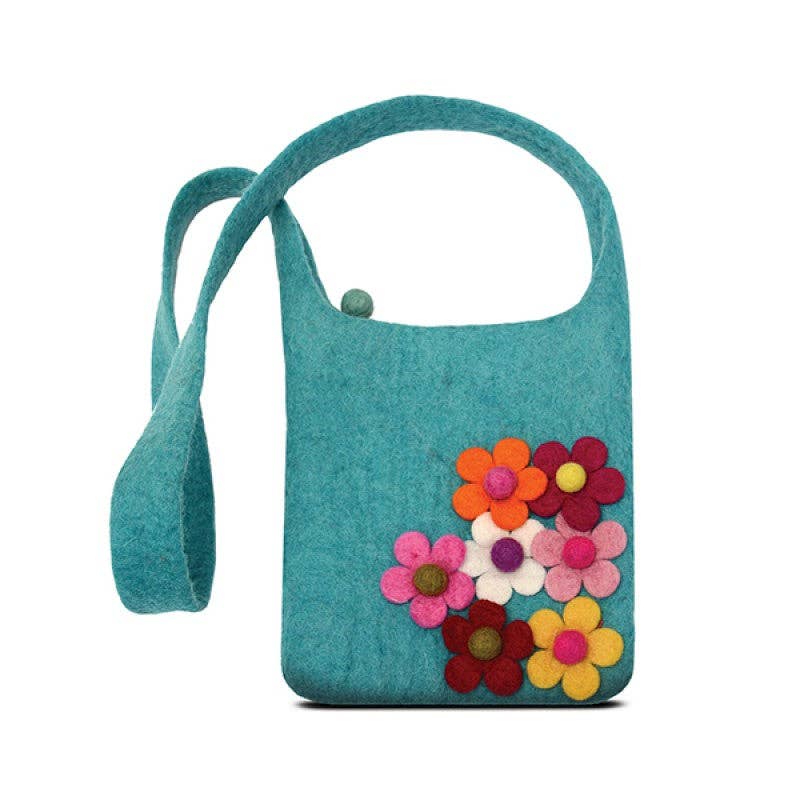BNB Crafts Inc. - Side Flower Cross Body Kids Bag: Green