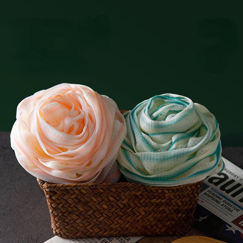 WEST AUSSIE SUPPLIES - PAPO- Rose Shower Pouf Premium Quality and Rich Foaming: GREEN