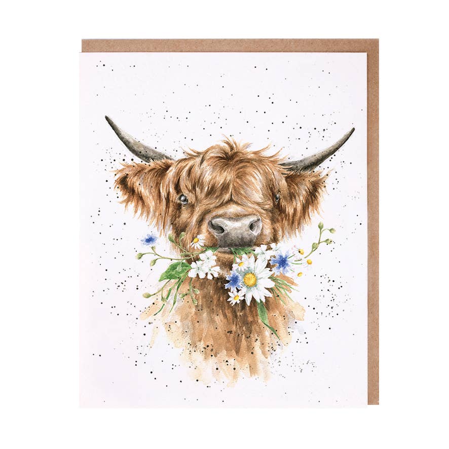 Wrendale Designs - Daisy Highland Cow Everyday Greeting Card
