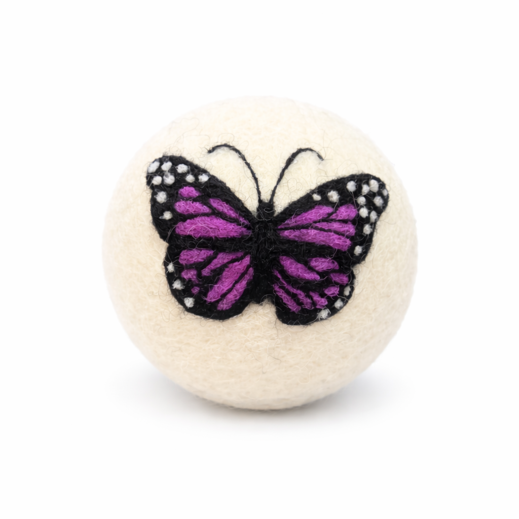 Ethical Global - Butterfly: Eco Wool Dryer Balls Fair Trade : Blue Butterfly