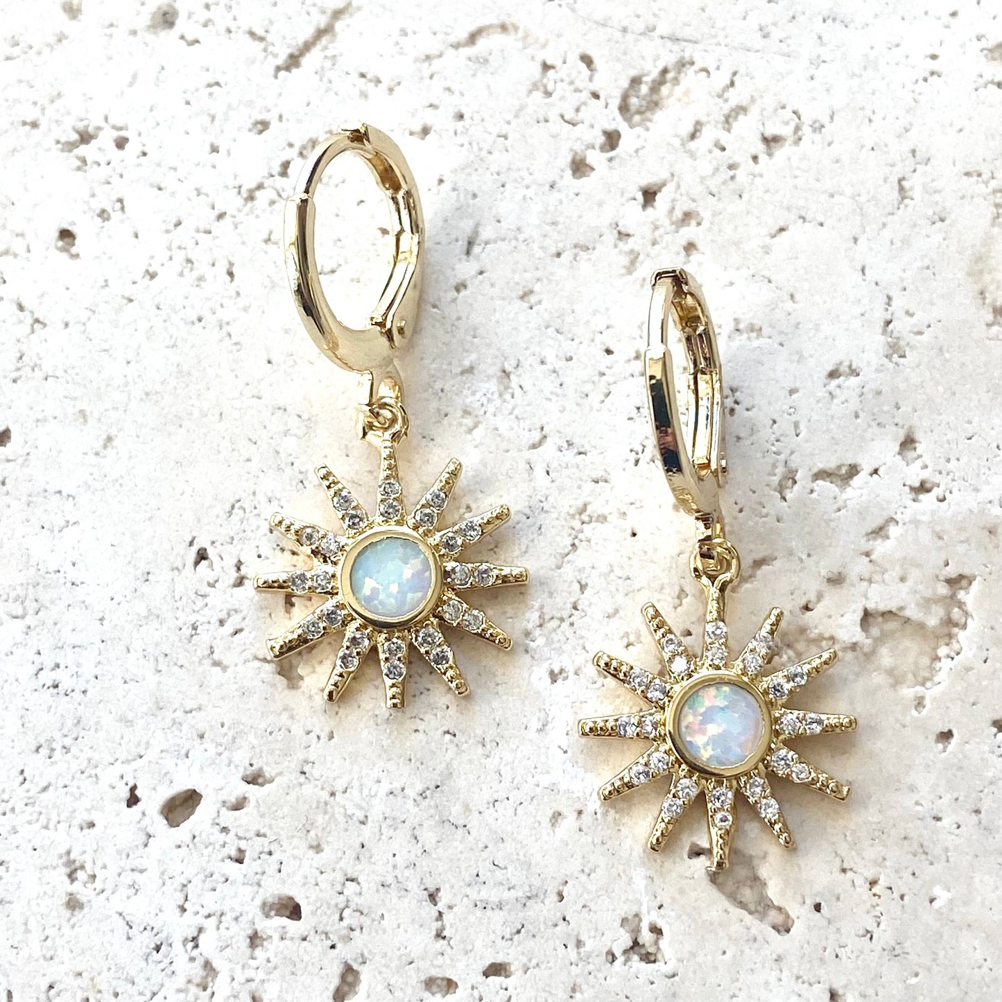 VB&CO Designs Handmade Jewelry - Opal sun earrings