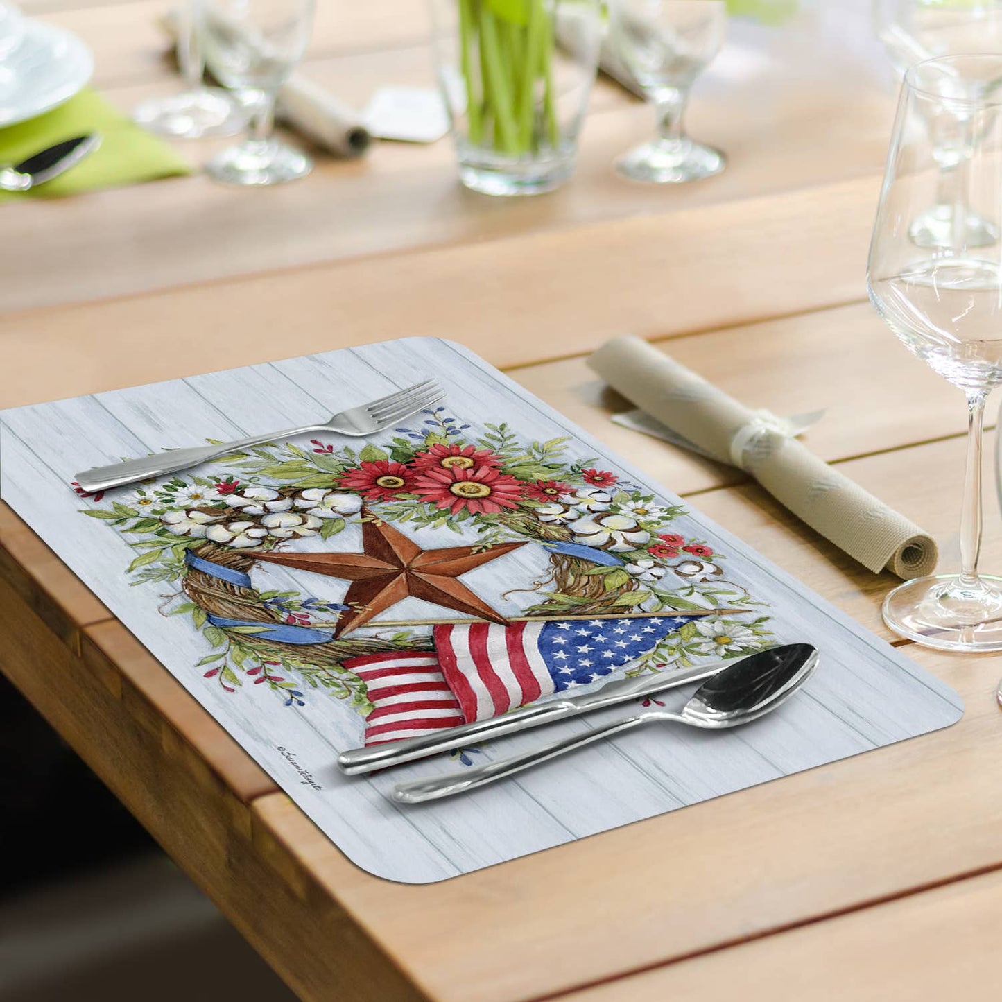 CounterArt/Highland Home/Thirstystone - Geranium Box Reversible Rectangular Plastic Placemat