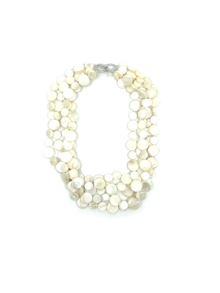 Sea Lily - 382028 - White 5 Strand MOP Necklace
