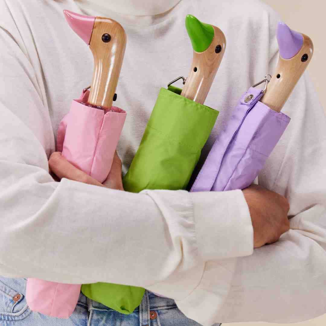 Original Duckhead US - Pink Compact Eco-Friendly Wind Resistant Umbrella