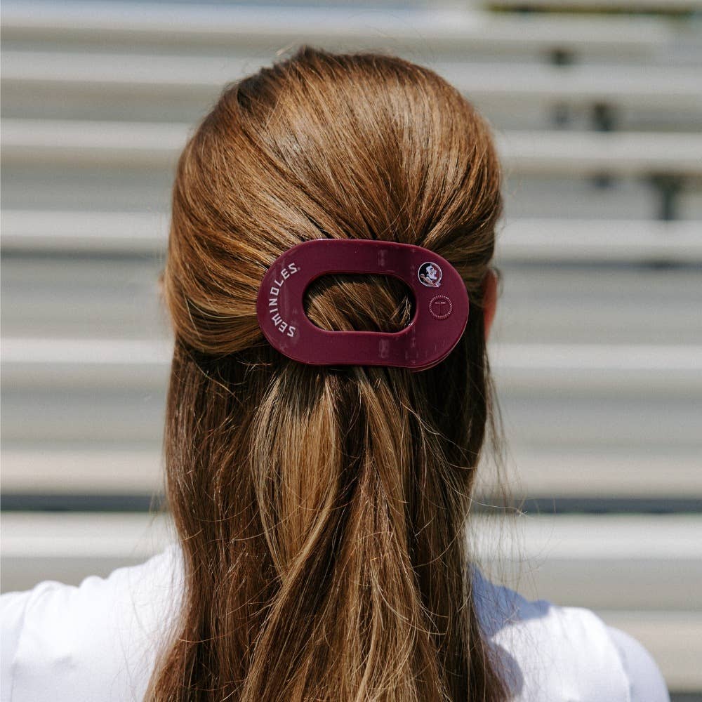 TELETIES - Flat Round Hair Clip | Medium | Go Noles!