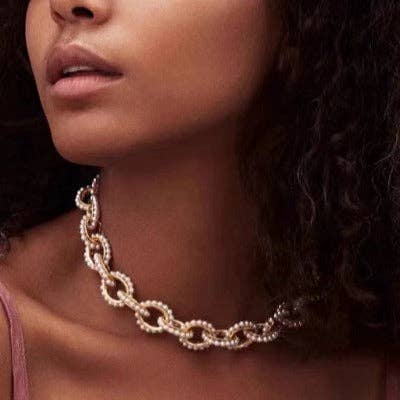 Cici’De Jewelry Amsterdam - Vintage Inspired Chunky Pearl Chain Necklace