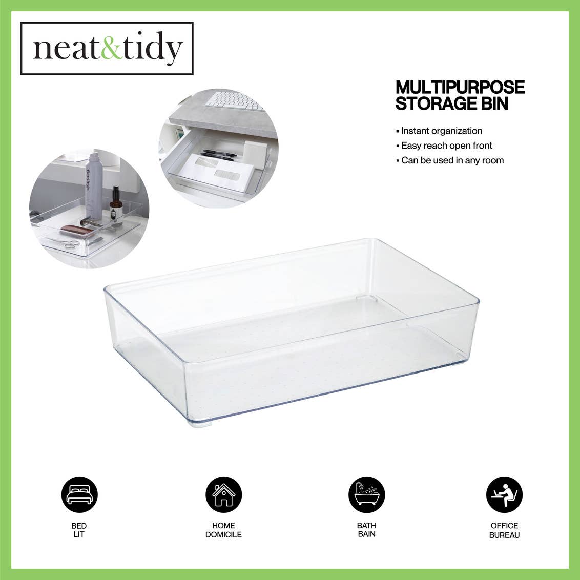 Moda at Home Enterprises, Ltd - N&T PET LARGE RECTANGLE STORAGE BIN CLEAR