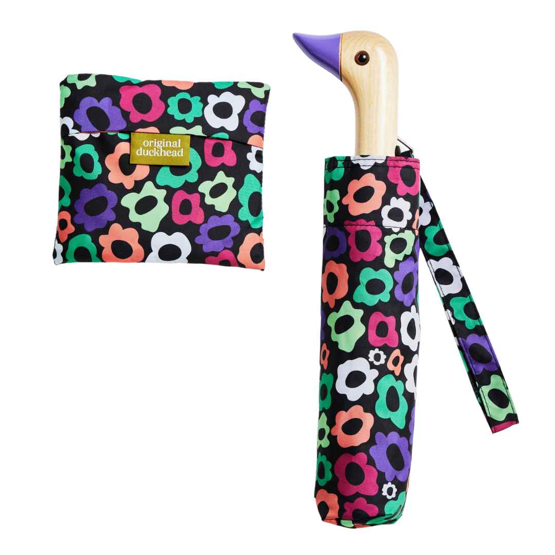 Original Duckhead US - Flower Maze Compact Eco-Friendly Wind Resistant Umbrella