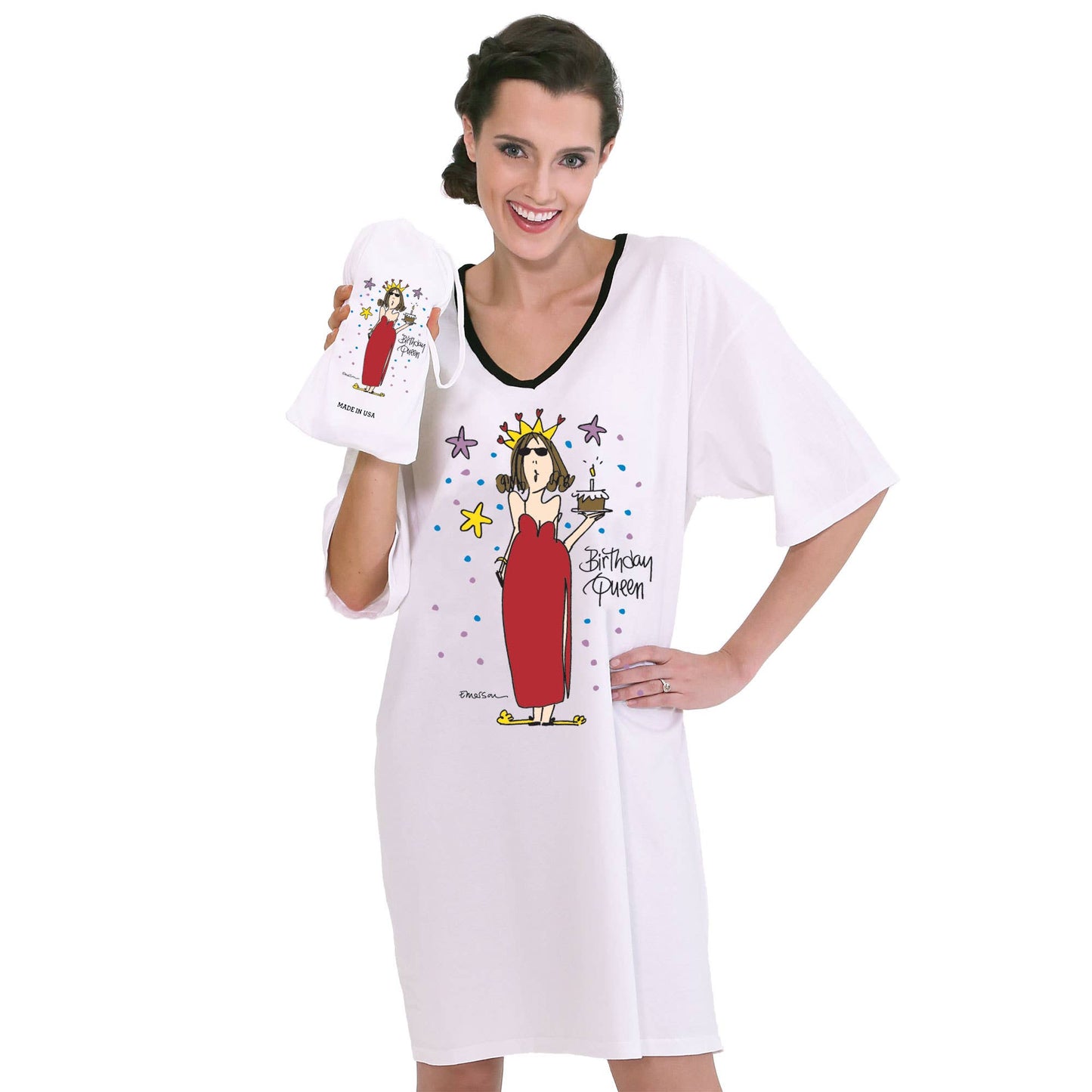 Emerson Street Clothing Co. - Birthday Queen, Nightshirt in a Bag