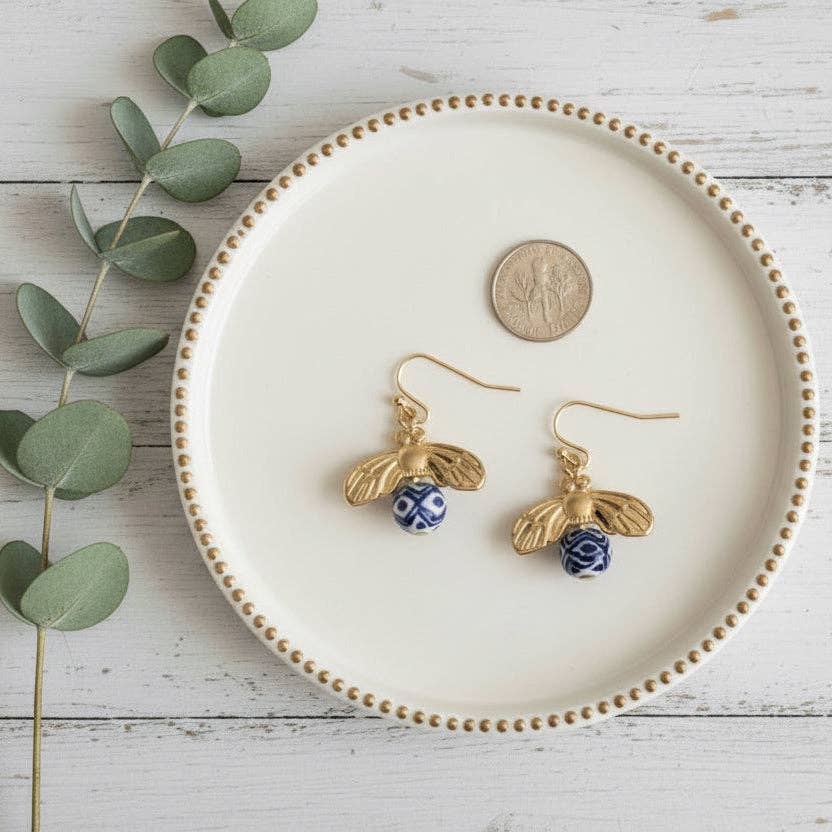 Laurel in Bloom - Signature Bee Drop Earrings