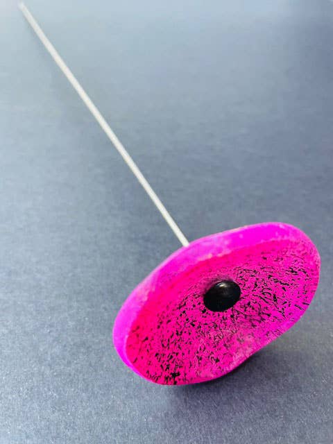 CARNEOL GLASS - Small Glass Flower For Inside In Fuscia-Black