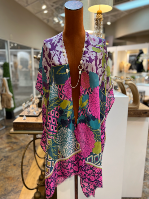 Pretty Persuasions - CP23014 Montego View Kimono Ruana Beach Coverup: 07 Pink