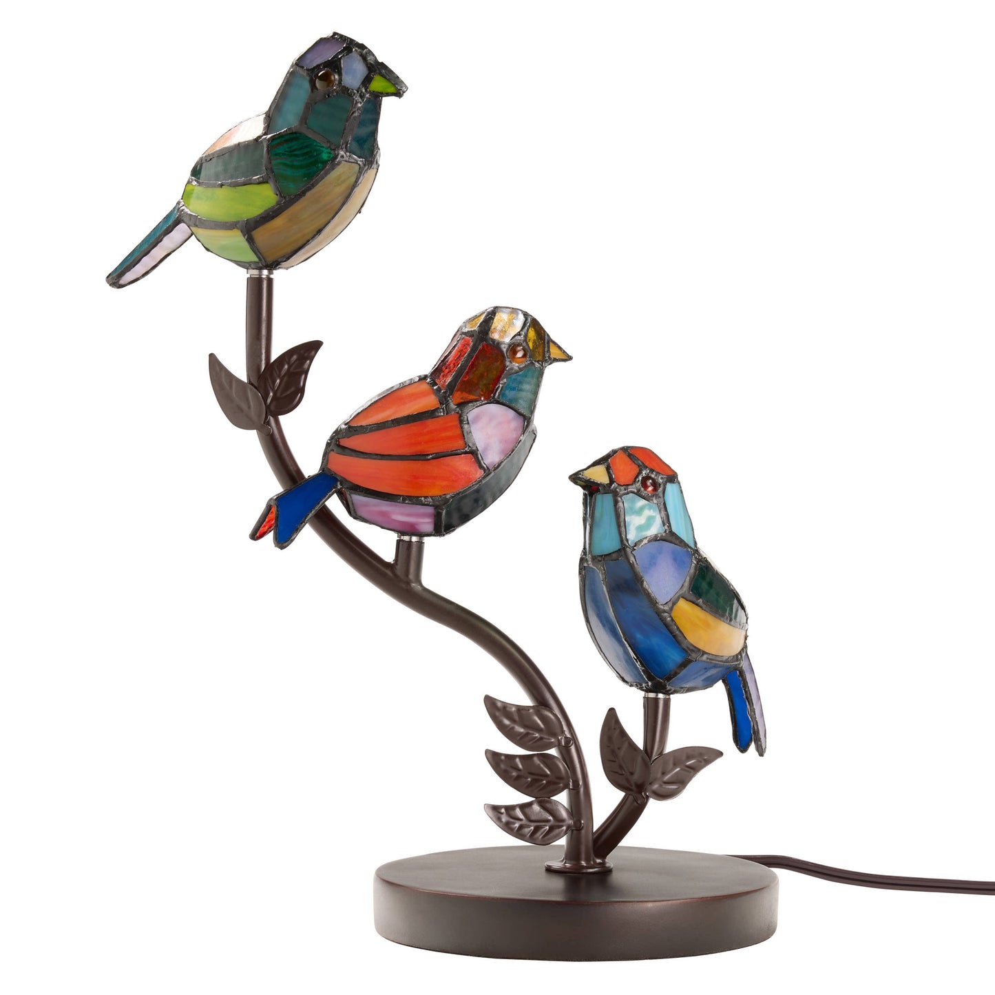 River of Goods - 15"H Tiffany-Style Stained Glass Bird Novelty Table Lamp