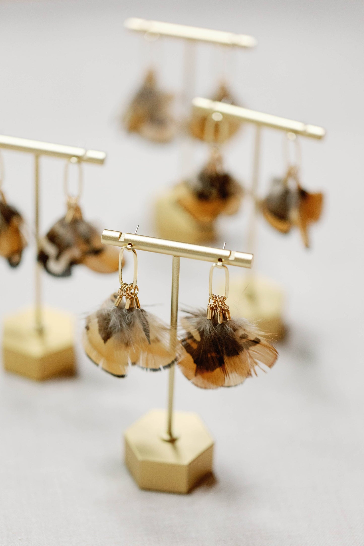 St Armands Designs of Sarasota - Quail Feather Statement Tassel Earrings
