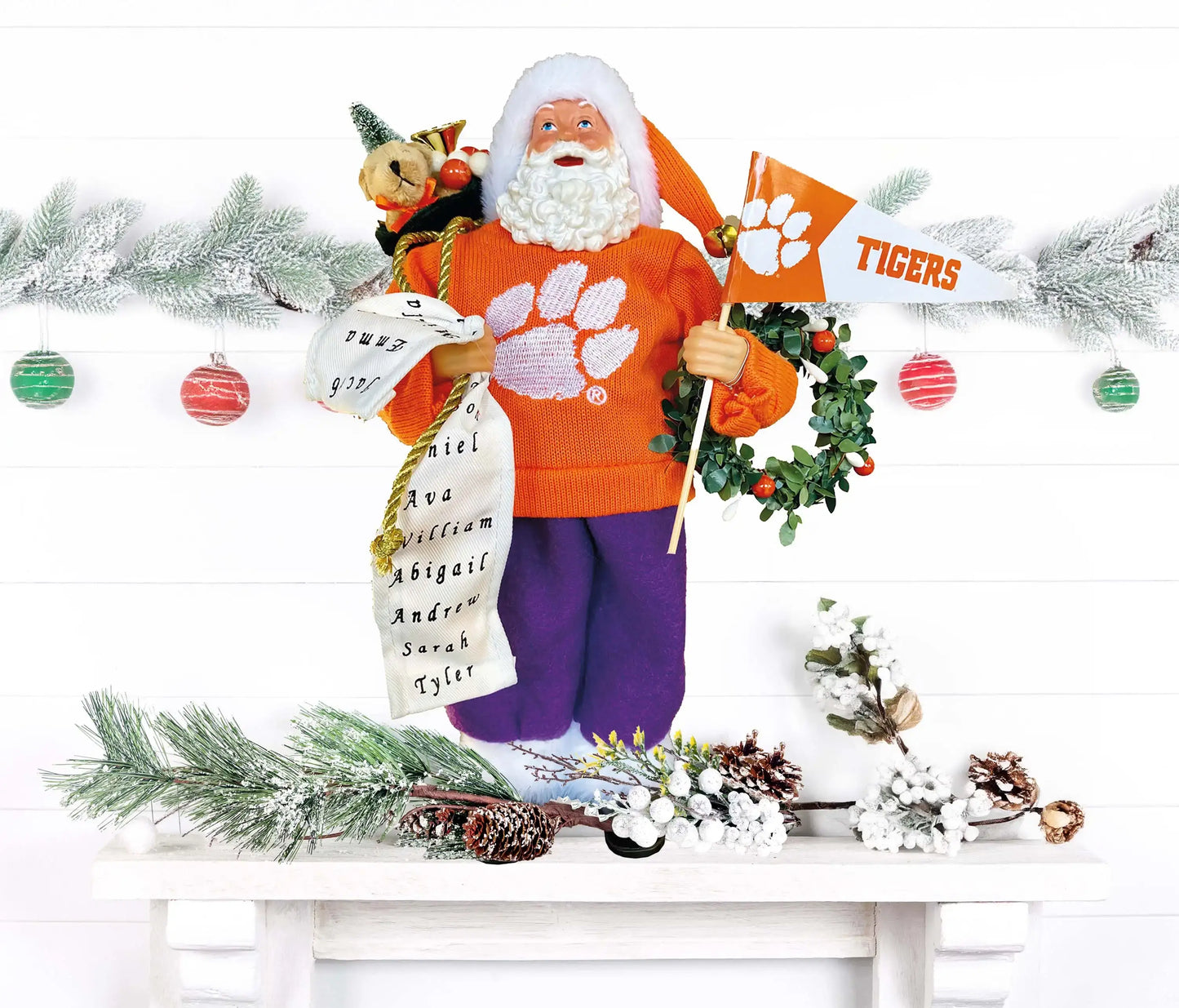 Santa’s Workshop Inc. - 12" Clemson Proud Santa