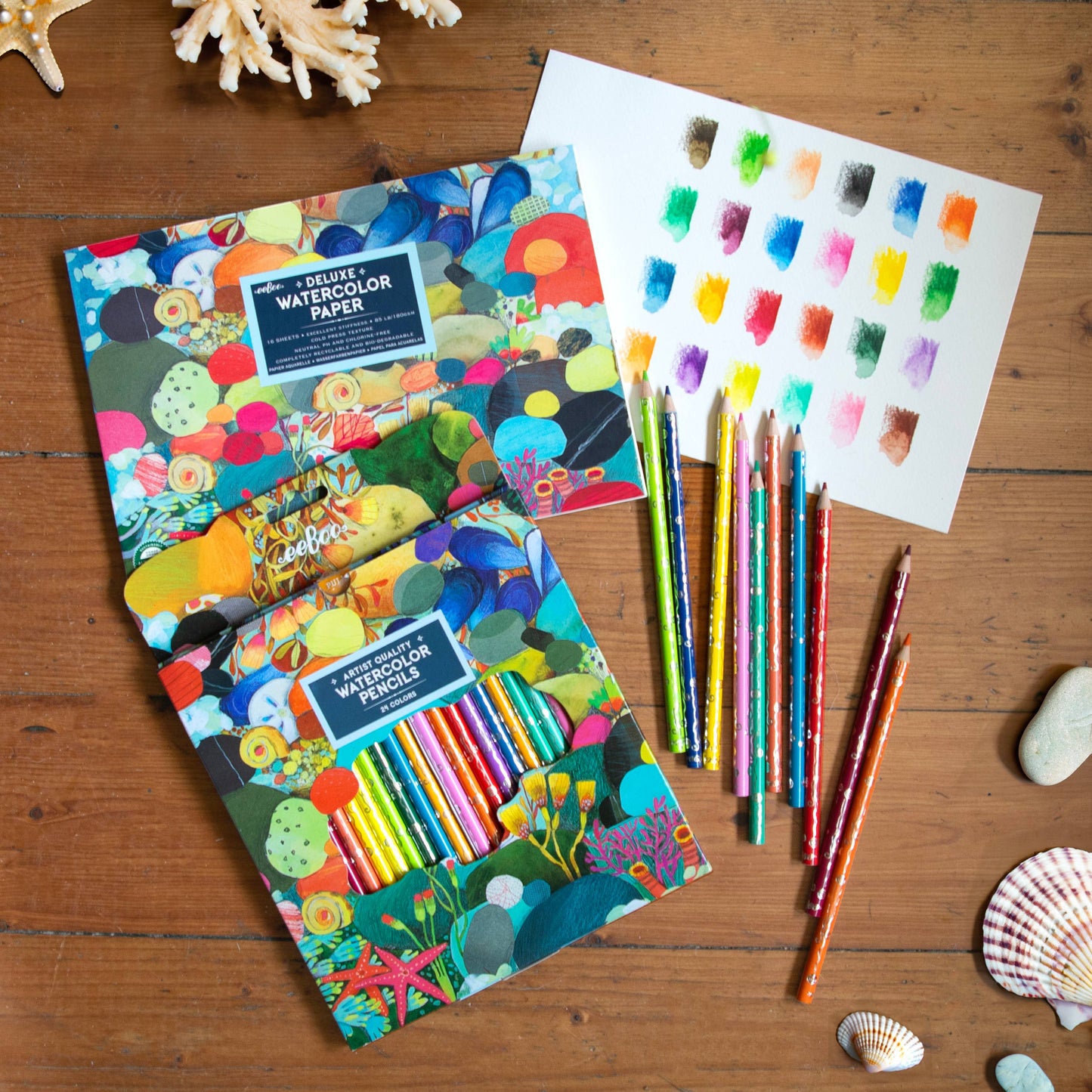eeBoo - Tidepool 24 Watercolor Pencils