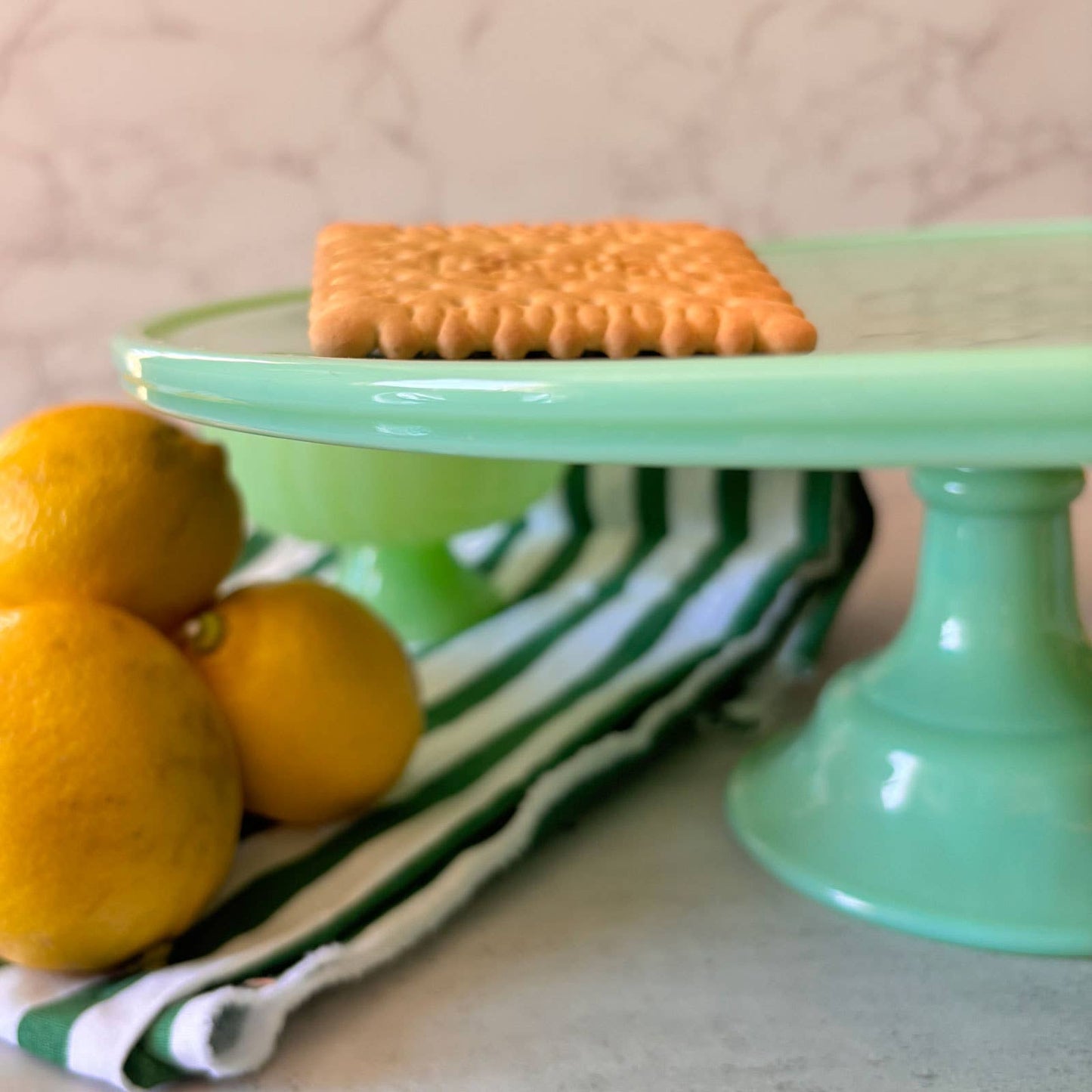 TableCraft Products Company - Jadeite Glass Collection Cake Stand