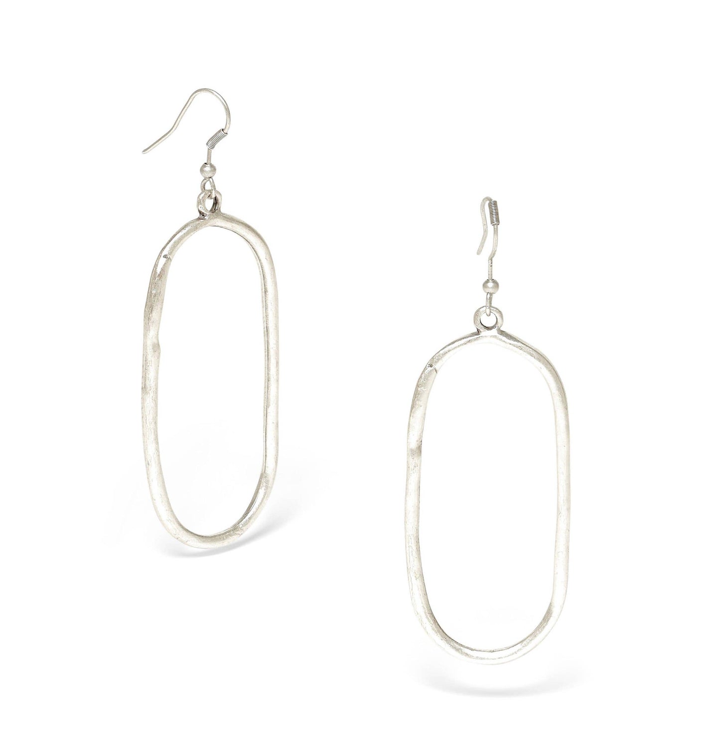 Chanour - Handmade Oval Pewter Earrings - 24-343