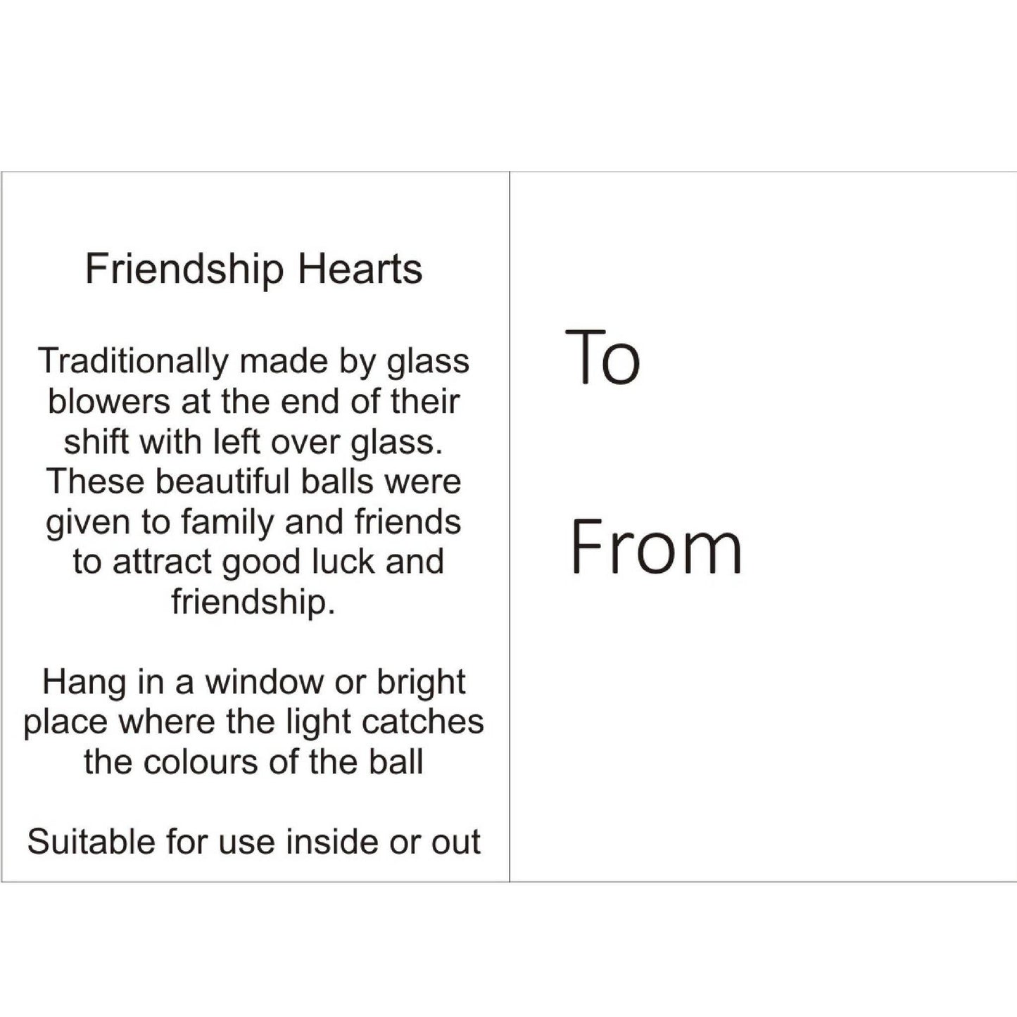 Sienna Glass - 8cm Friendship Heart - Blue