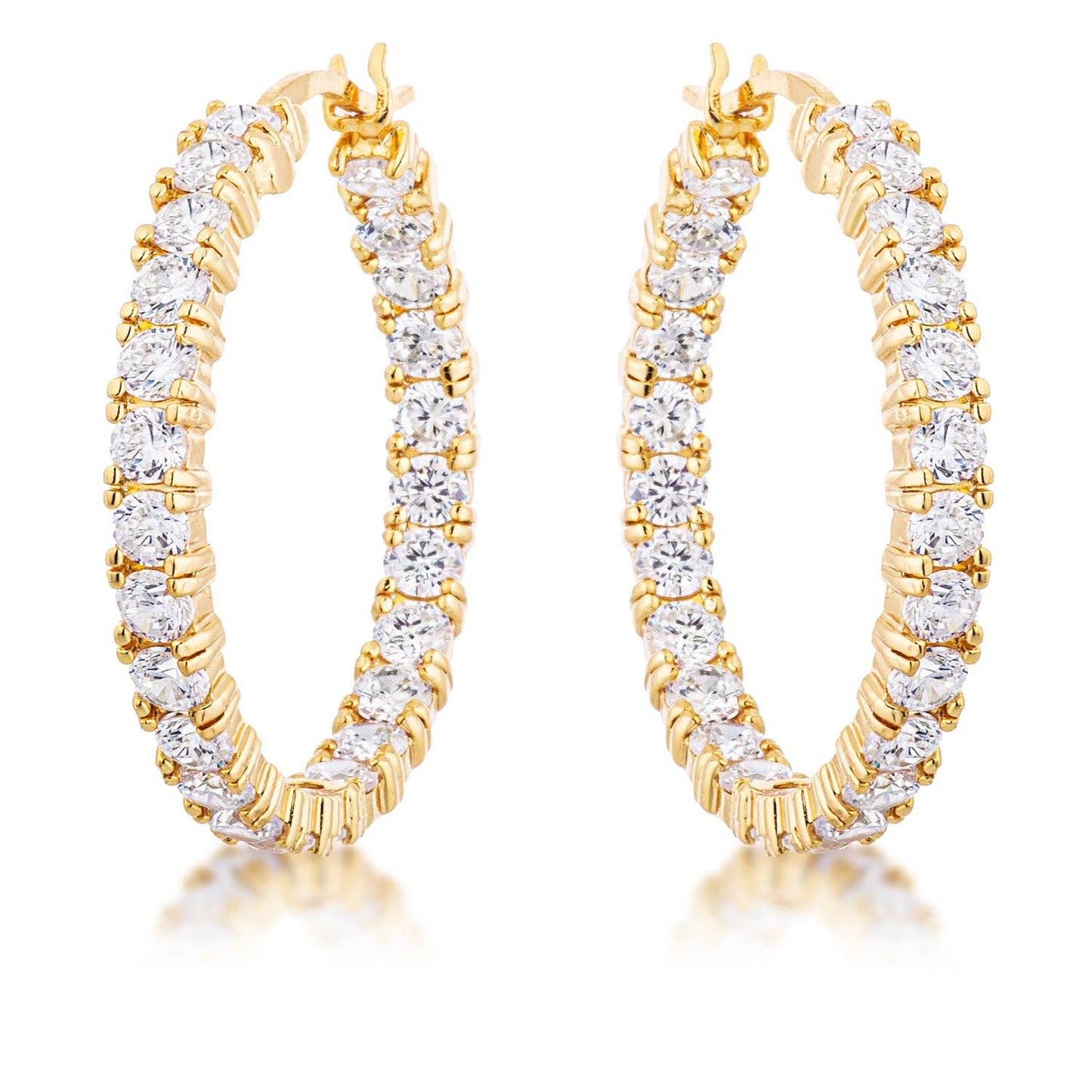 JGoodin - 18k Gold Plated Eternity Hoop Earrings