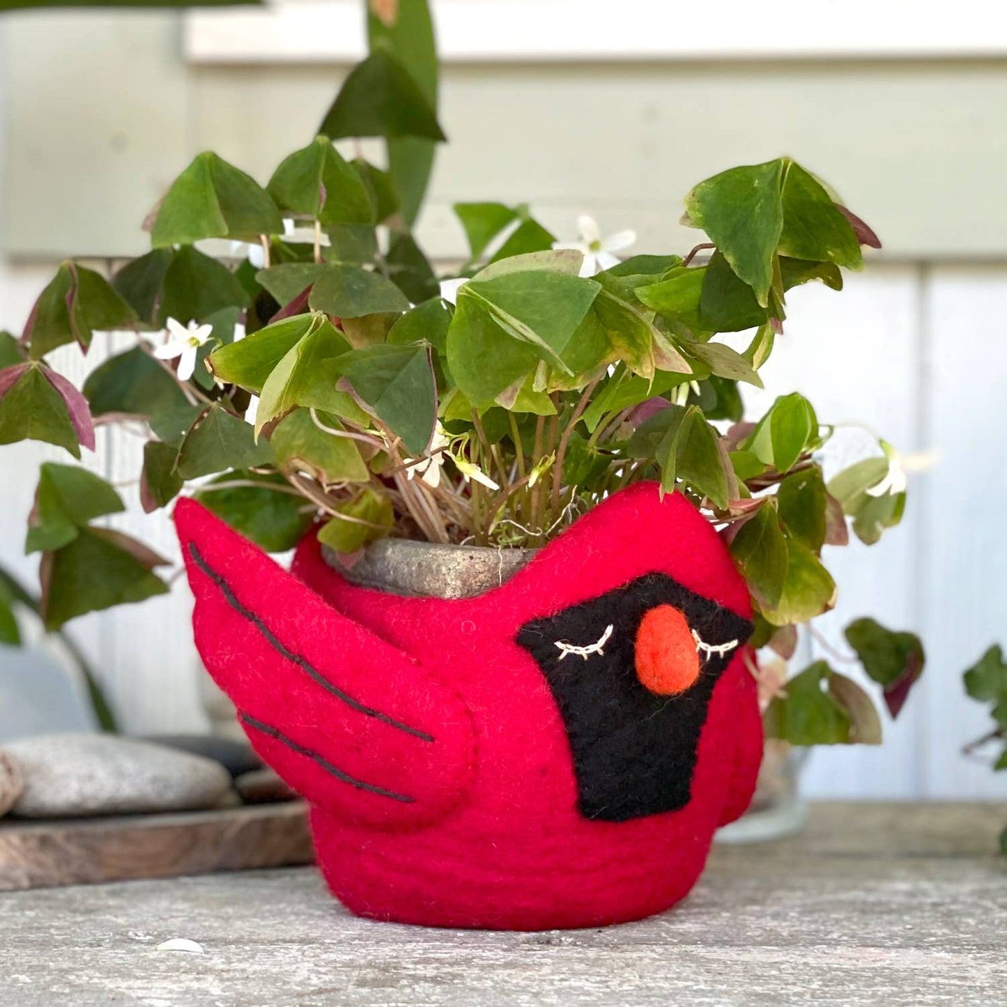 dZi Handmade - Cardinal Felt Pot