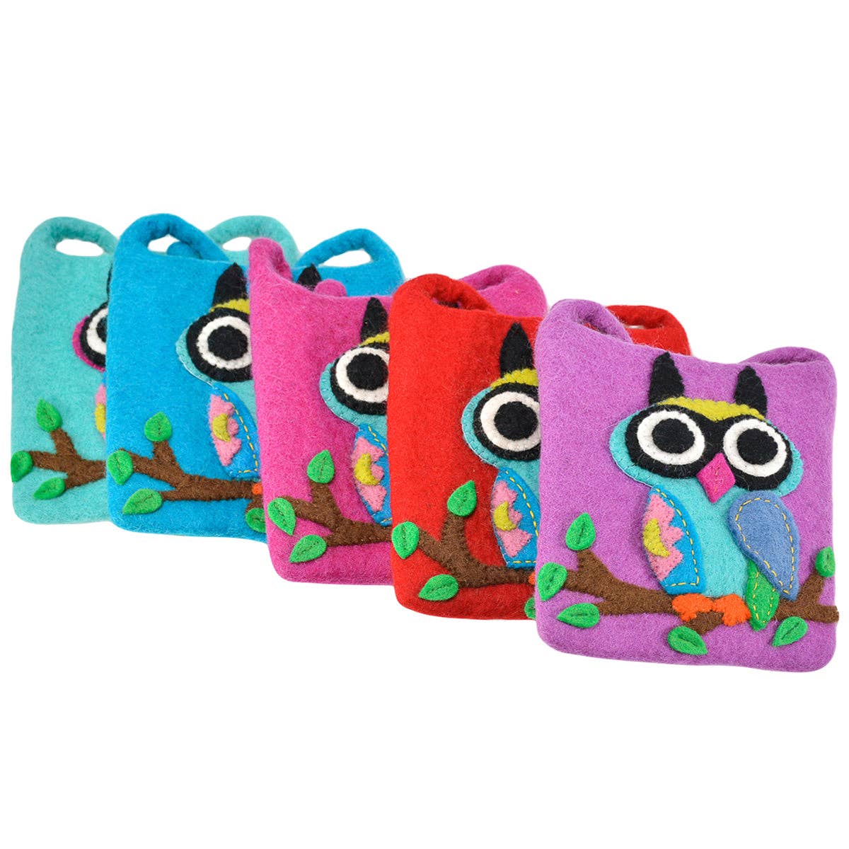BNB Crafts Inc. - Big Eyed Owl on the branch Cross-Body Bag: Red