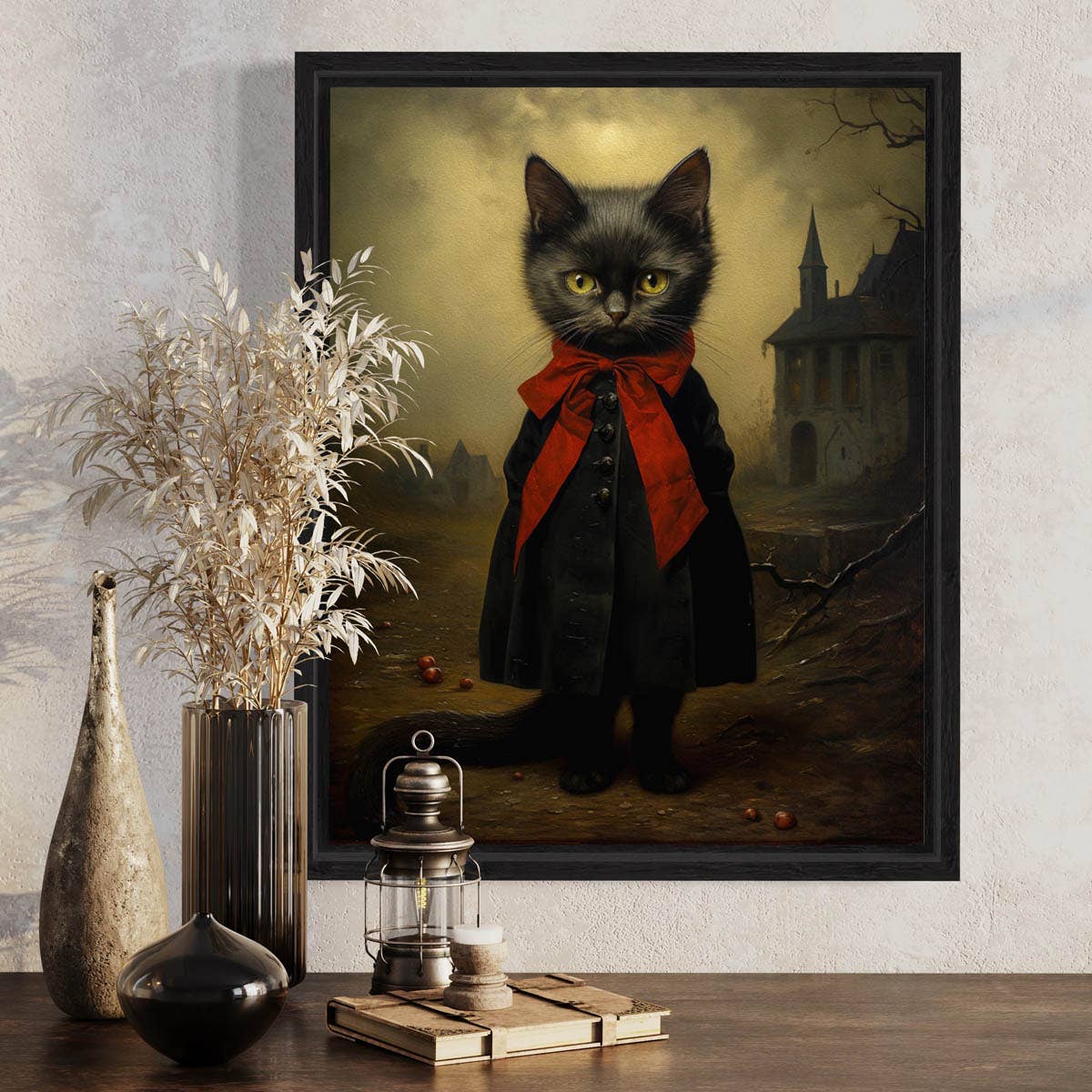 Salty Alyce - Victorian Black Cat Miss Jinx Wall Art 29AS