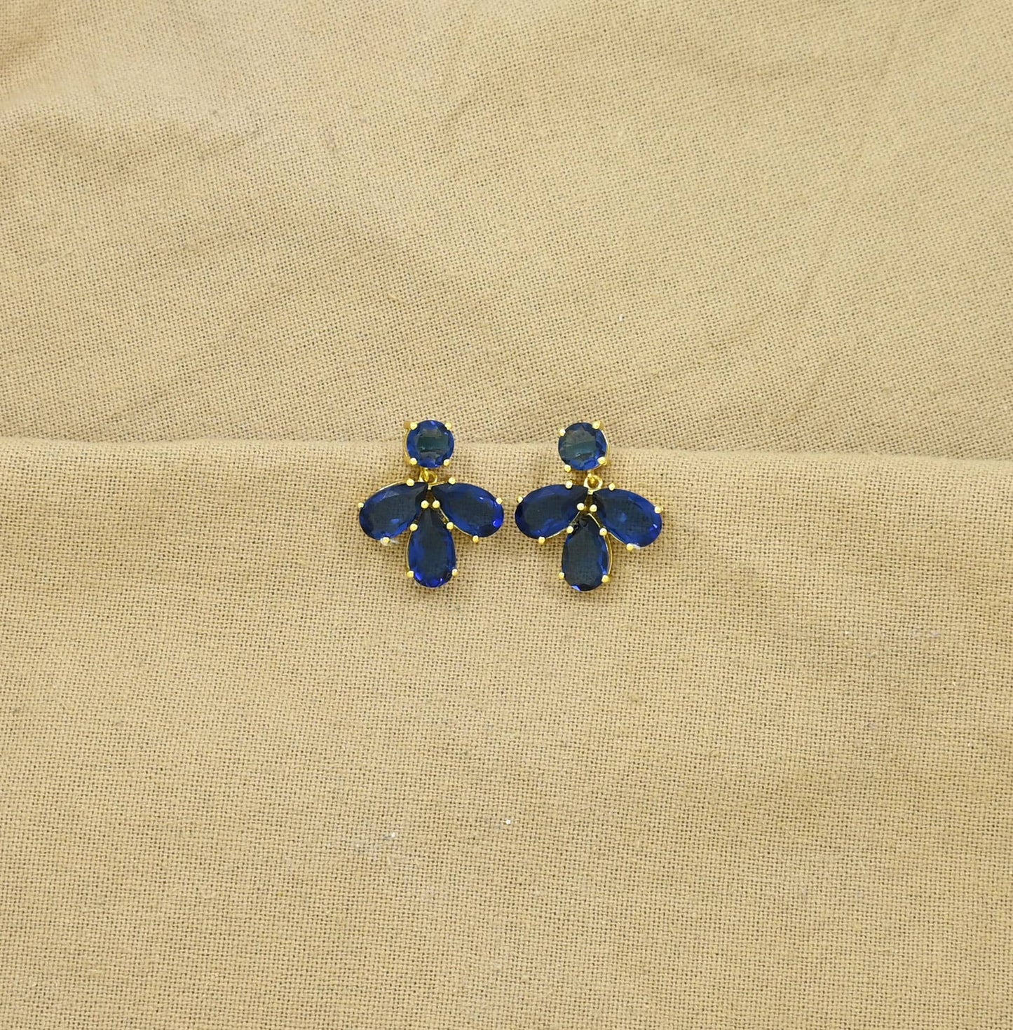 Schmuckoo Berlin - Petal Earring Gold Silver 925 - Blue Iolite