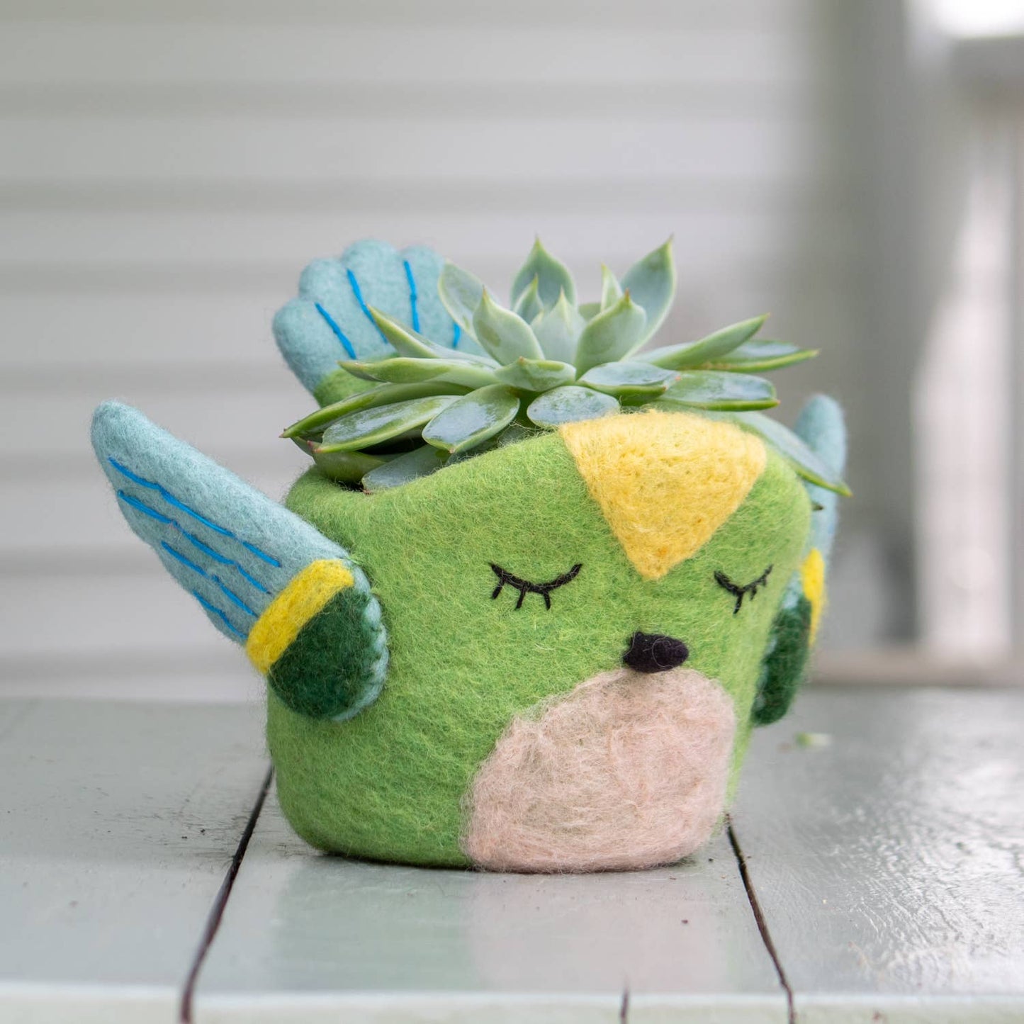 dZi Handmade - Hummingbird Felt Pot