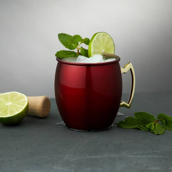 Twine - Red & Gold-Plated Stainless Steel Moscow Mule Mug