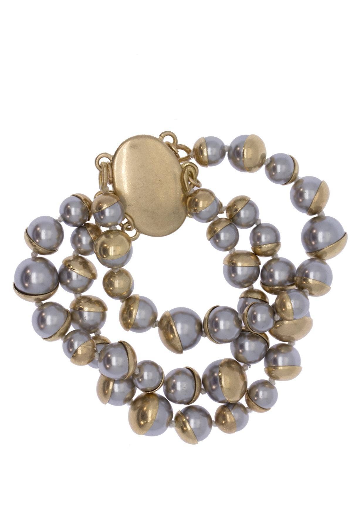SAACHI - Half Moon Gold Plated Pearl statement Bracelet