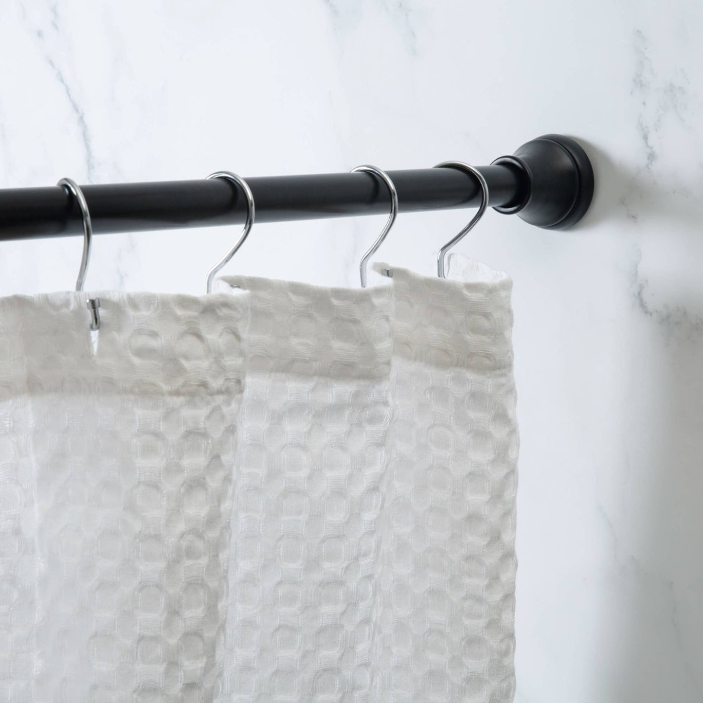 Moda at Home Enterprises, Ltd - MONROE TENSION ROD DECORATIVE 42-72" BLACK