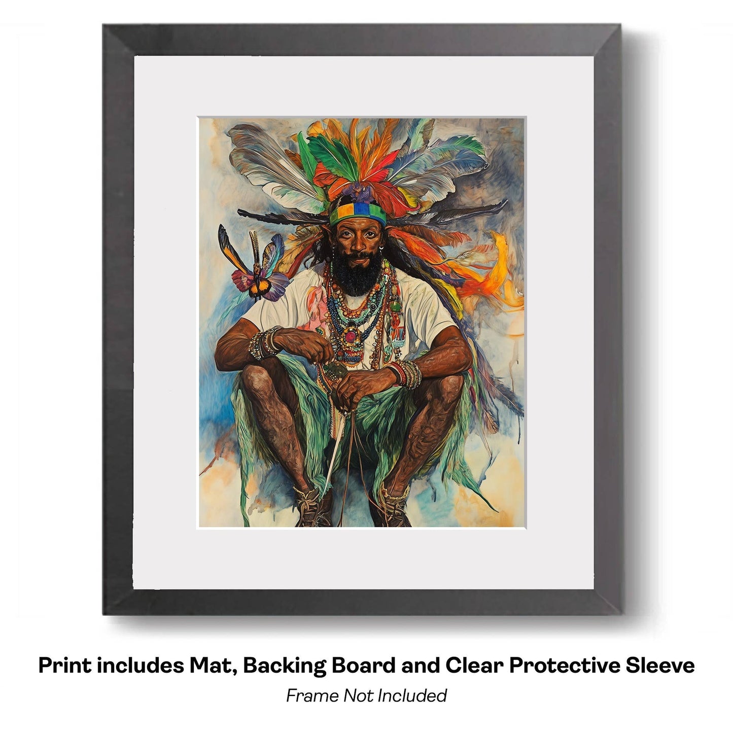 Mowbi - Cute Irish Wee Fairy - Fairies Worldwide – 8″x10″ Artwork in 10″x12″ Mat