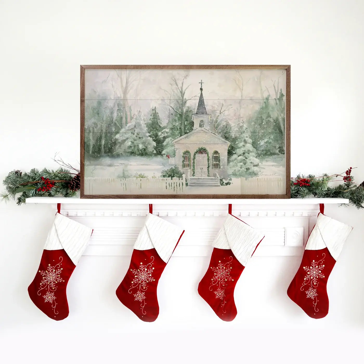 Kendrick Home - Church In Winter By Judy Buswell: 16 x 10 x 1.5