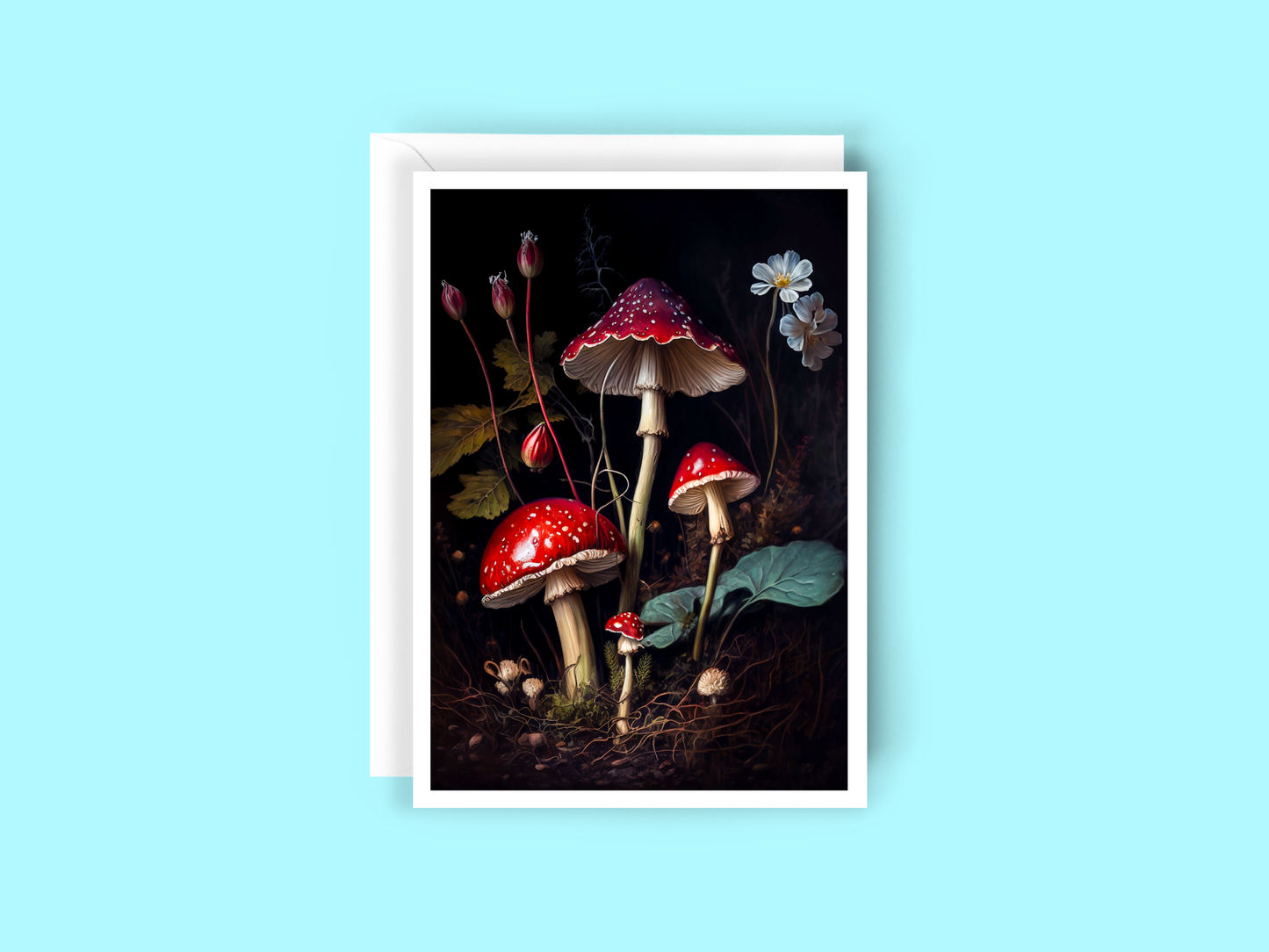 Salty Alyce - Vintage Red Mushroom Blank Card RD665