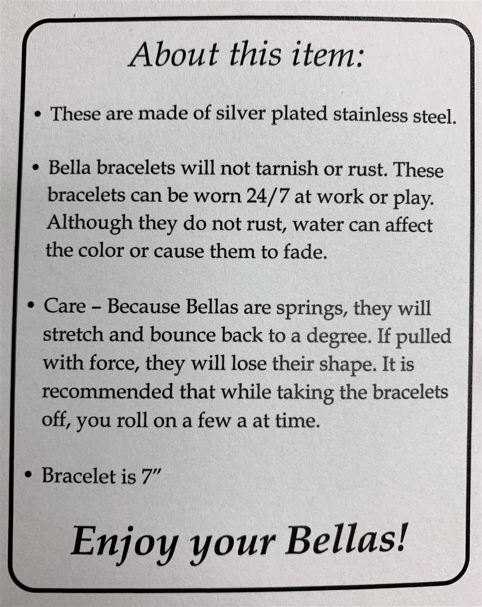 What's Hot - Bella Bracelets" Silver Set of 20 Stainless Steel Bracelets