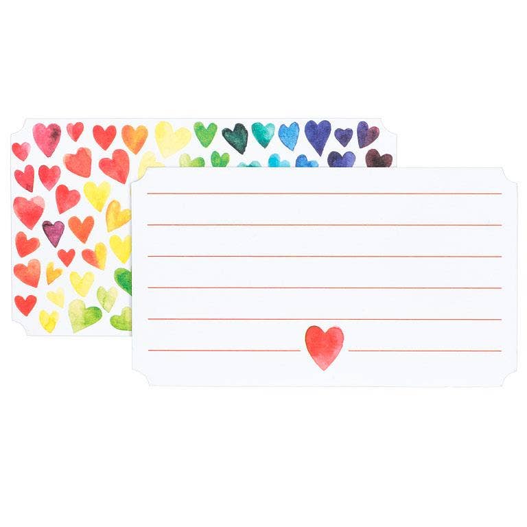 Abbott - Rainbow Hearts Mini Note Cards. 50 Pieces
