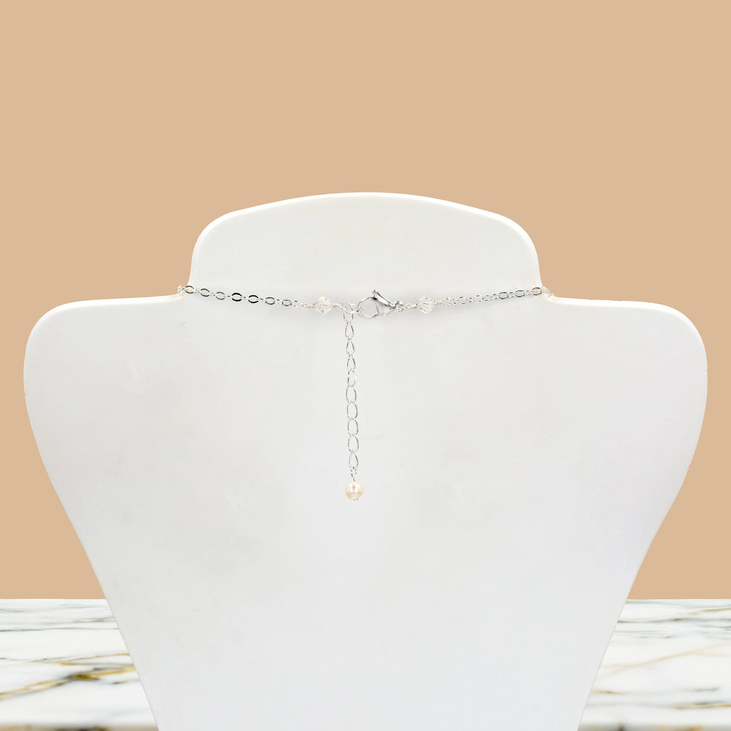 IST Jewelry - 25C07 - Iridescent Pearl & Crystal Cascade Necklace