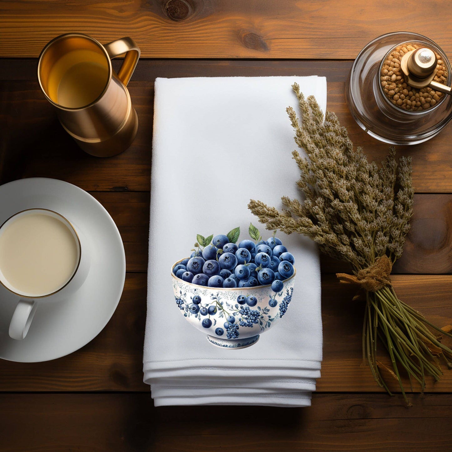 Fernville Creations - Blueberry Elegant Luxury Kitchen Hand Towel Decor