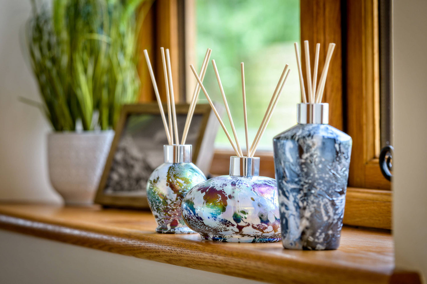 Sienna Glass - Reed Diffuser - Oval - Pastel Silver