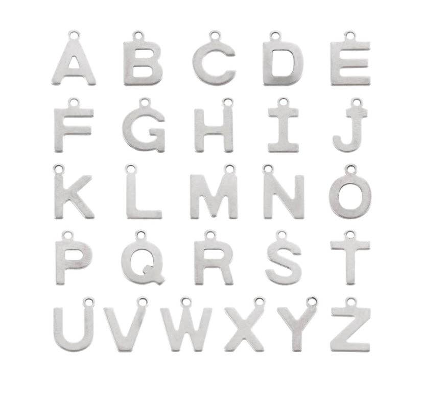 Haengseongworkshop - Initial Custom Letter Necklace 14/15/16 inches with Extender Surgical Steel: 16 inches / R