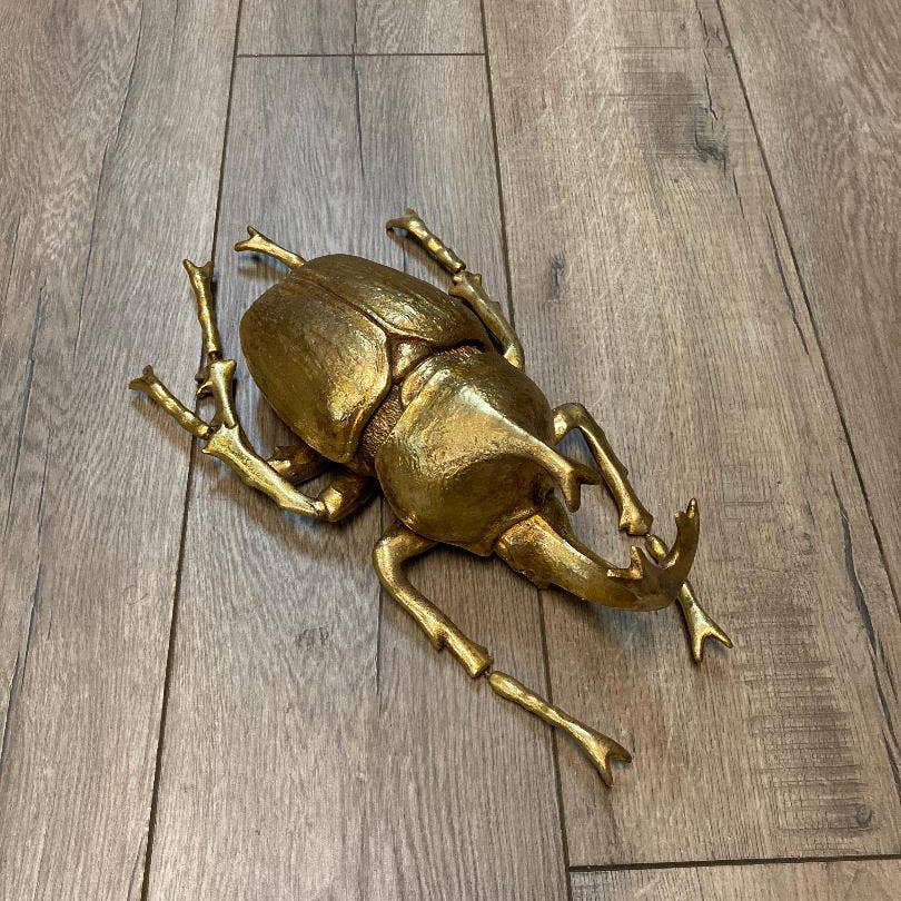 Modern World by Contrast Inc. - Gold Leafed Beetle Wall Decor