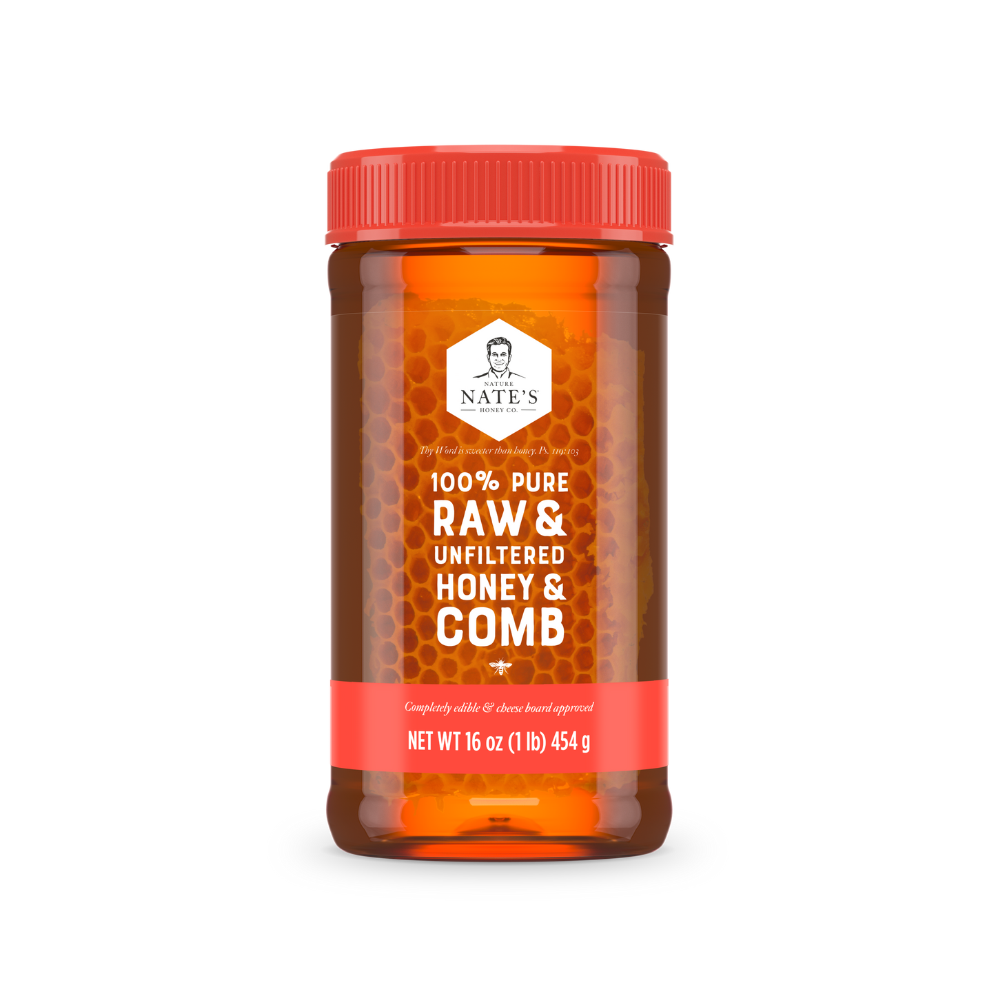 Nature Nate's Honey Co. - Nature Nate's Raw And Unfiltered Honey & Comb, 16oz