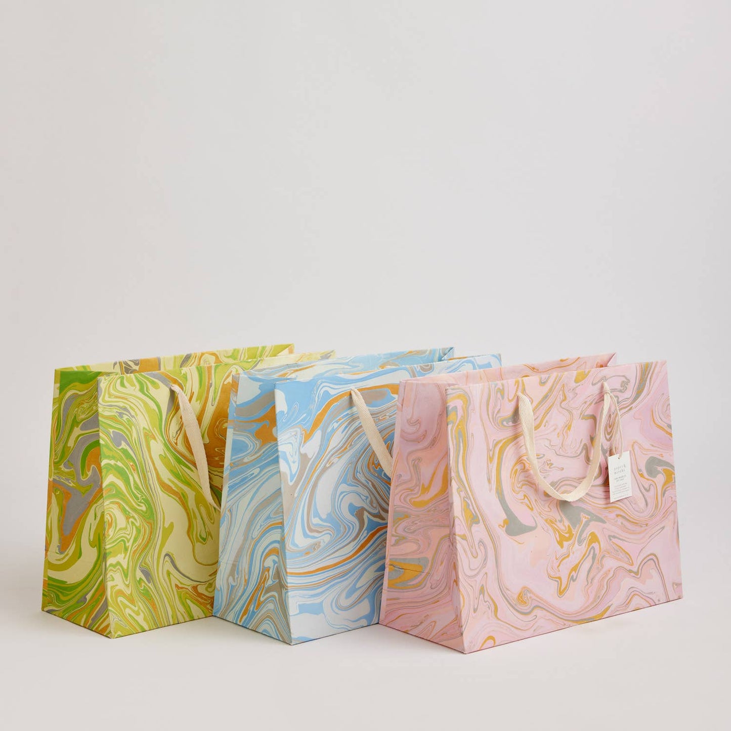 Paper Mirchi - Hand Marbled Gift Bags (Large) - Pastel