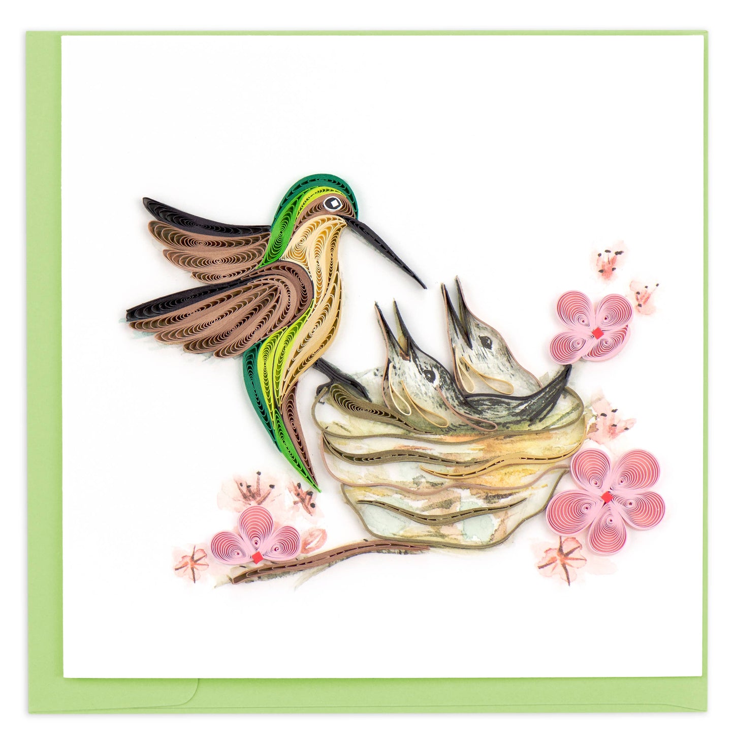 Quilling Card - Hummingbird and Babies Card