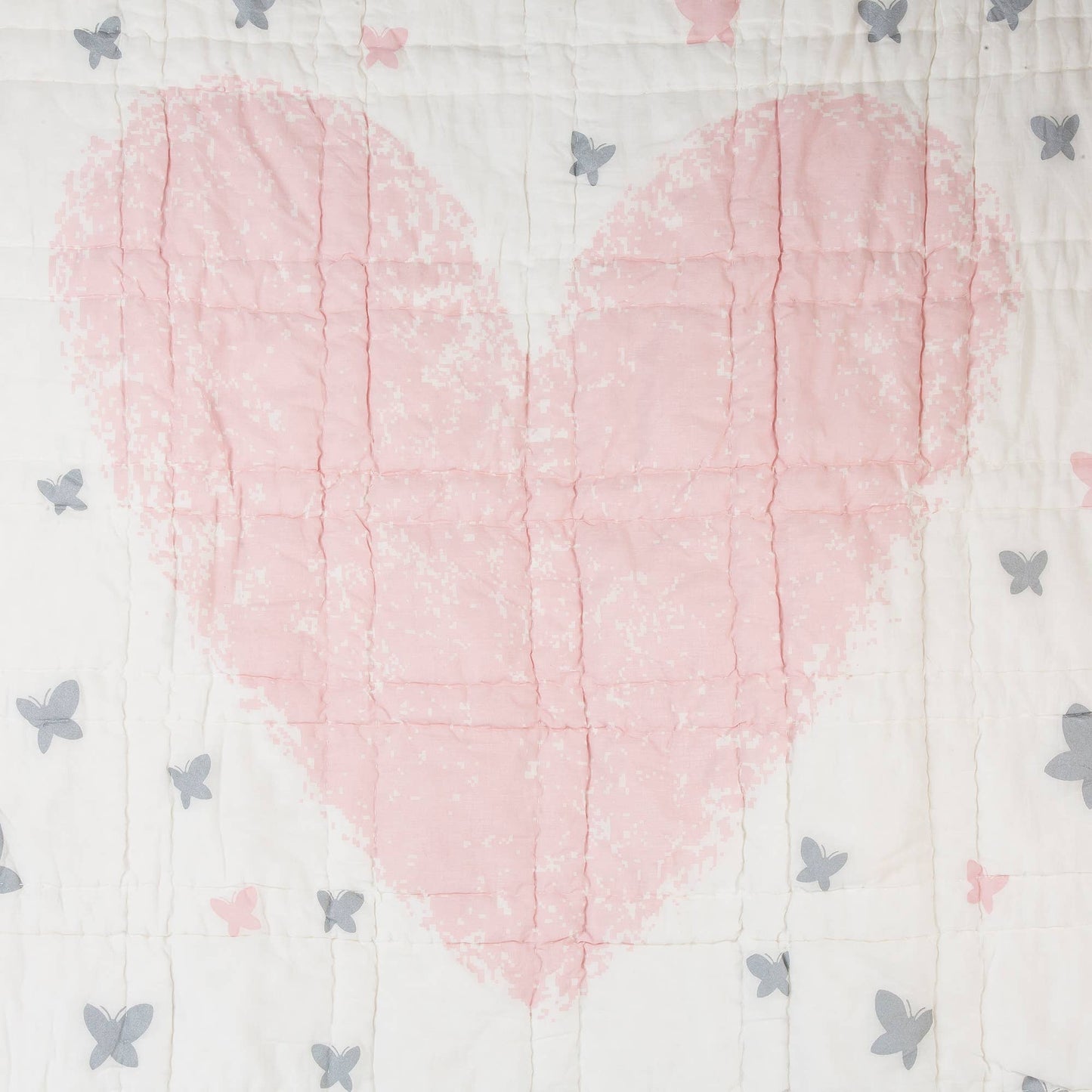 Lil Pyar - Heart & Butterflies Reversible Baby Quilt