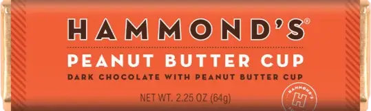 Hammond's Candies - Peanut Butter Cup Dark Chocolate Candy Bar 2.25ozs